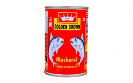 Golden Crown Mackerel In Brine & Natural Oil  Tin  425 grams